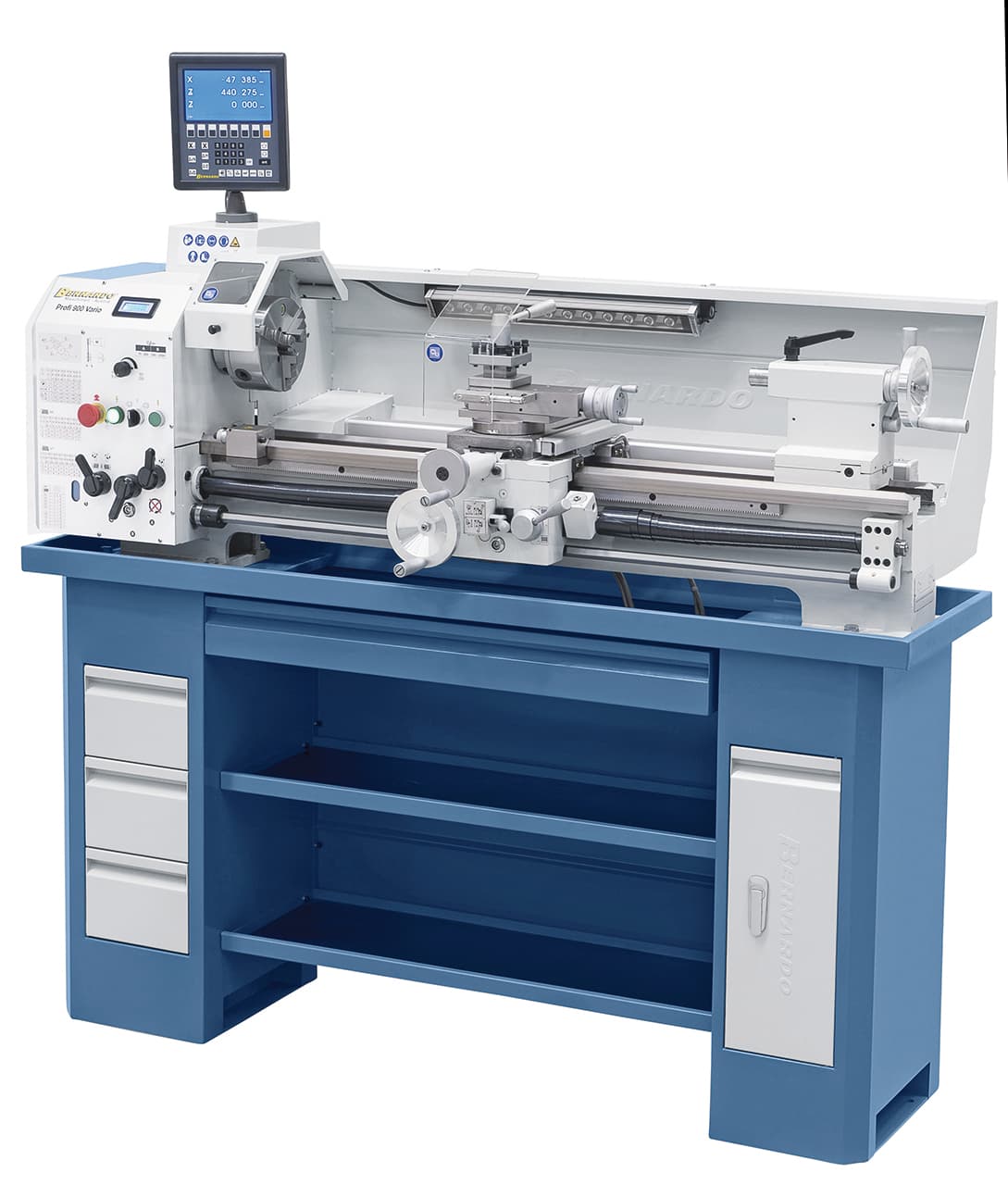 Sústruhy s vodiacim a ťahovým skrutkou Profi 900 Vario / 230 V s 2-osým digitálnym odmeriavaním ES-12 V